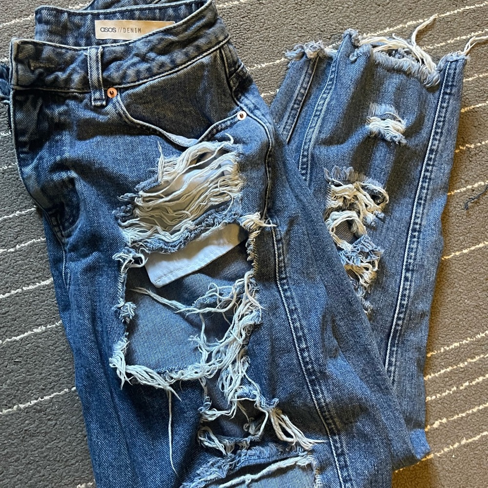 ASOS denim destressed jeans